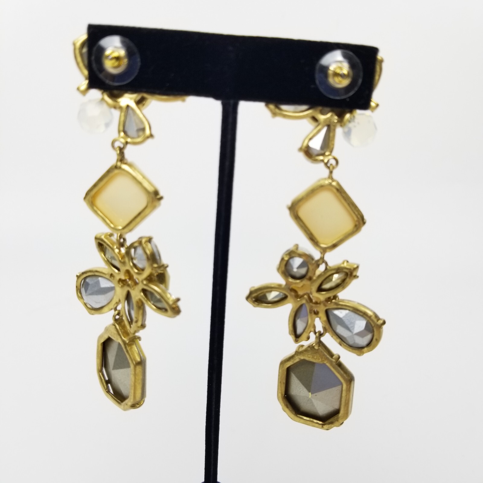 J. Crew Statement Dangle Earrings Pierced Flower … - image 3