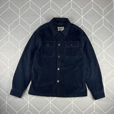The Stronghold Men's Navy Blue Corduroy Chore Utility Jacket Overshirt Size M