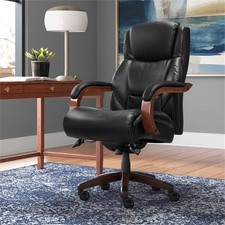 Pemberly Row Big  Tall Executive Office Chair Black Bonded Leather