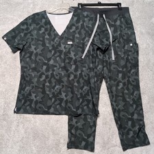 FIGS Technical Collection Scrub Set Womens Large Limited Edition Digital Camo