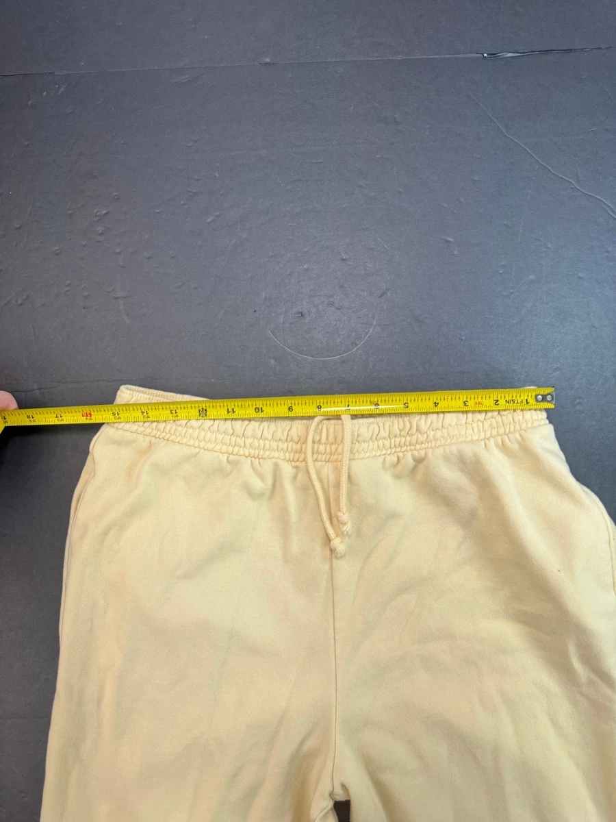 Pantalones deportivos medianos H&M para mujer amarillo claro con cordón elástico