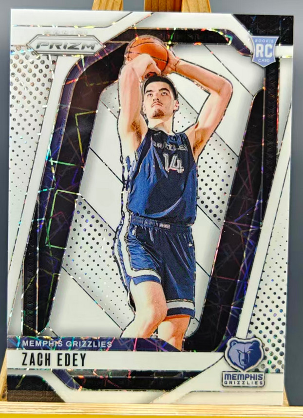Zach Edey 2024-25 Panini Prizm 029/275 White Velocity Laser RC Grizzlies #249