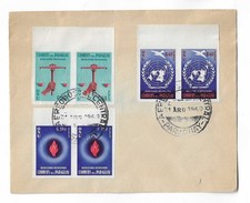 Paraguay 1960  UN 3 imperf pairs  tied to cover