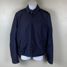 Vintage Military Issue Windbreaker Mens Large ? Navy Blue Epaulets No Tags
