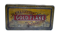 VTG SALMON & GLUCKSTEIN GOLD FLAKE EMPTY CIGARETTE TOBACCO TIN