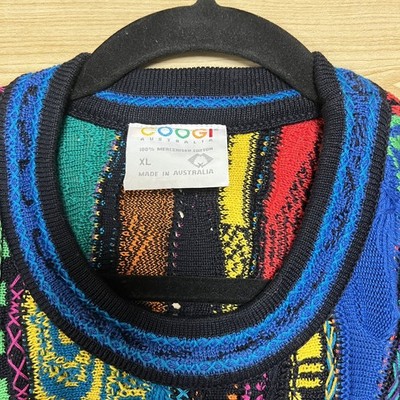 COOGI AUSTRALIA 3Dニット VTG COOGI Australia Multicolor 3D Textured Chunky Knit 90s Biggie
