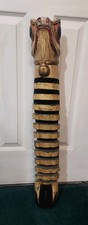 Vintage Wood Carved Lizard DVD Rack Holder 31.5"