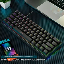 Gaming Mechanical Keyboard 61 Keys RGB Hotswap Type-C Wired Gaming Keyboard