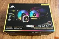 Corsair h100i RGB Platinum AIO CPU cooler, 240mm, dual ml120 PRO RGB PWM Fans,