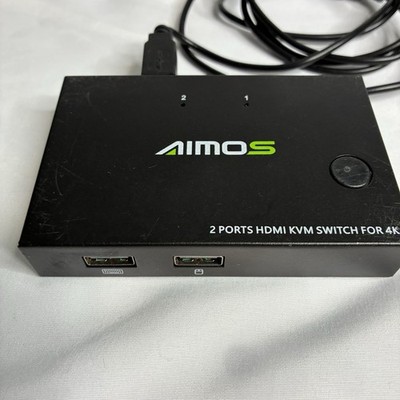 Aimos kvm Switch 2 Ports HDMI USB KVM Switcher Support Keyboard Hotkey