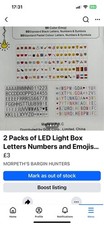 Two Packs LED Light box 180 Letters 180 Numbers And 180  Emojis 2 x 270 =540