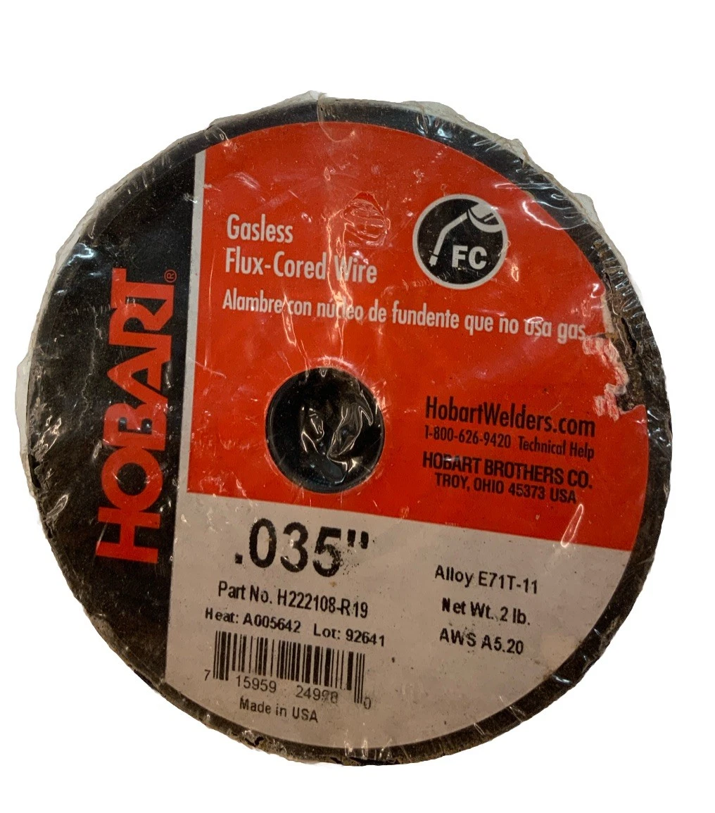 Hobart Flux-Cored Welding Wire — E71T-11 Carbon Steel, .035in., 2