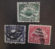 US Scott C4 C5 C6 Propeller Airmail Stamp Lot Set Used Airplane  T19093