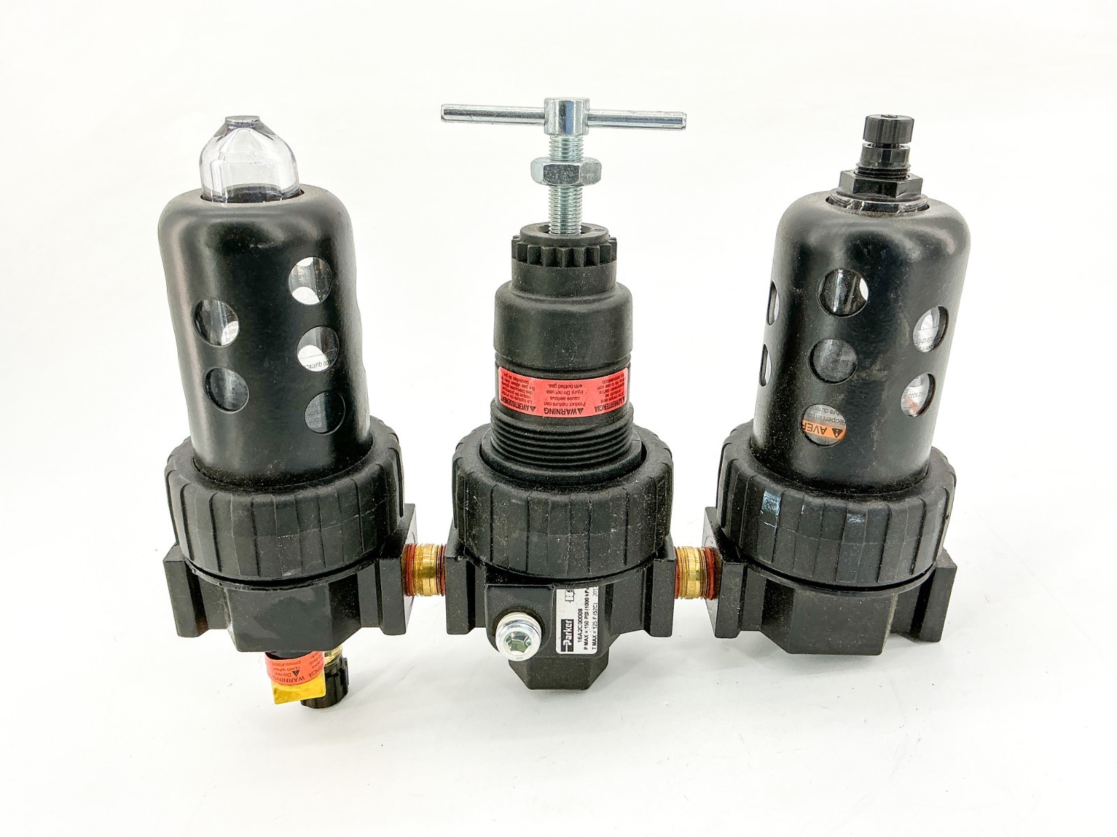 New Parker 16A2C00008 Pneumatic Filter 3 Piece Combo 150PSI 125F - No Box