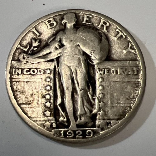 1929-S Standing Liberty Silver Quarter Dollar.