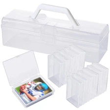 1x Large Plastic Deck Storage Box + 12x Card Case For Sport Gaming Standard Card