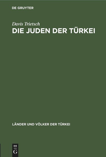 Die Juden Der TüRkei Davis Trietsch-image