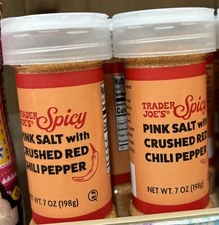 2 Packs Trader Joe’s Spicy Pink Salt With CRUSHED Red Chili Pepper LIMITED