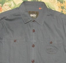 HOWLER BROS Blue Herringbone Heavy Long Sleeve Shirt Jacket Large