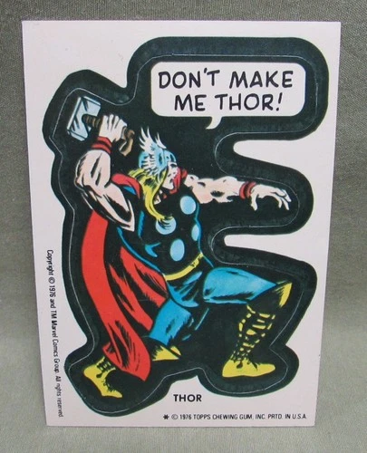 New Listing1976 THOR STICKER Topps vintage Marvel Super Heroes comic book hero card