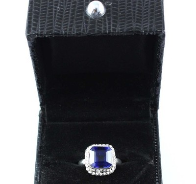 Natural Blue Sapphire 13.40 Ct Octagon Gemstone Certified Women New Design Ring
