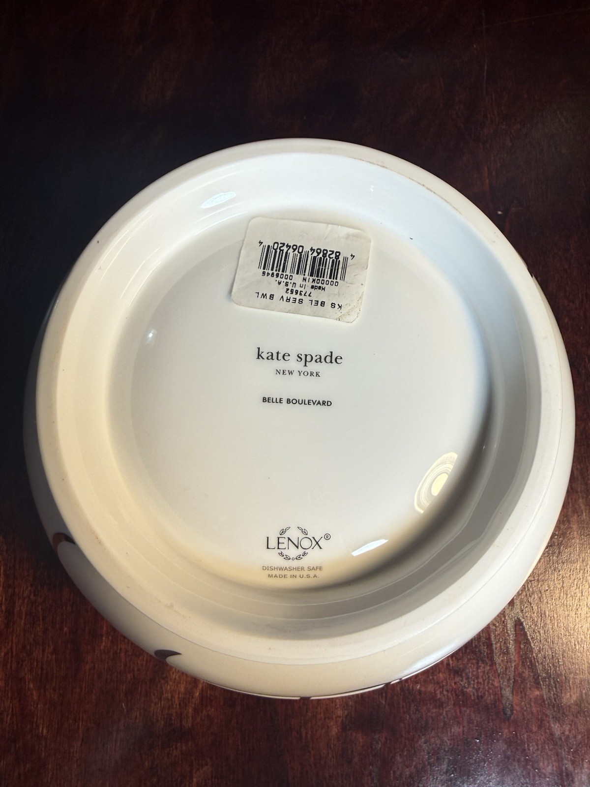 Lenox Kate Spade Belle Boulevard Platinum Rim 8 3/4 " Serving Bowl  NEW thumbnail 7
