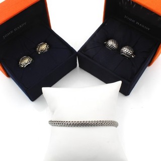 John Hardy Sterling 18K Bracelet Earrings Jewelry With Box Lot of 5 #S4455 5