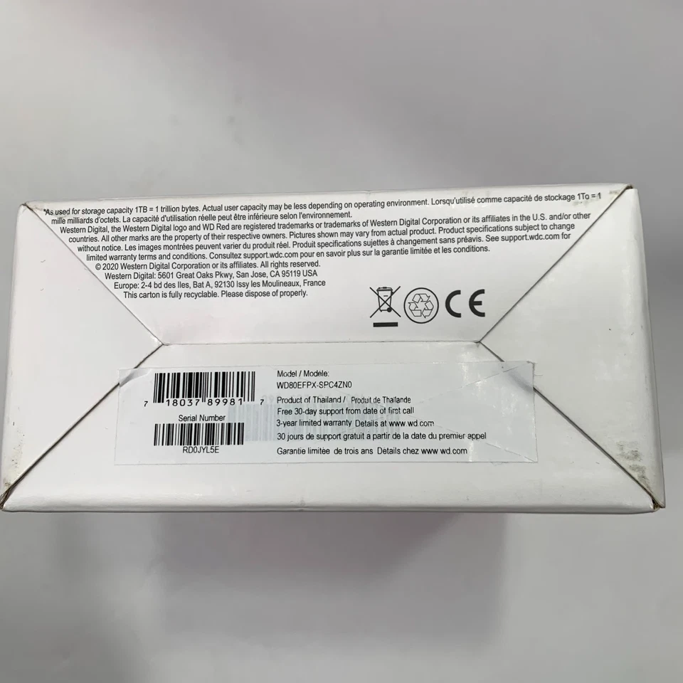 WD Red Plus 8TB NAS HDD CMR 3.5" SATA 6Gb/s WD80EFPX New Sealed Retail Box - Image 3 of 4