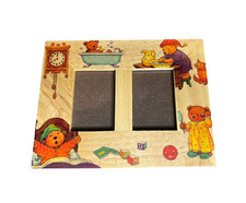 Fetco Wood Handcrafted Picture Frame Child Style Teddy Bear Scenes 2Photos