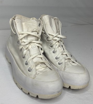 Converse Chuck Taylor All Star Lugged Heel Shoes Women 8 White High-Top Sneakers