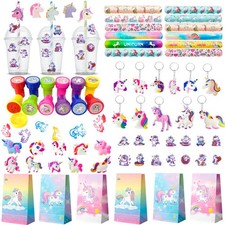 134 Pcs Unicorn Party Favors for Girls Rainbow Party Bags Gift Bags Loot Bags