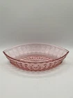 VTG Depression Glass Jeannette WINDSOR DIAMOND Pink Large Oval Boat Center Bowl