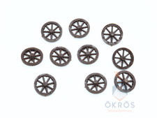 10 pezzi ruote massicce per carrello "in legno" con raggi Ø = 12 mm, 1:87
