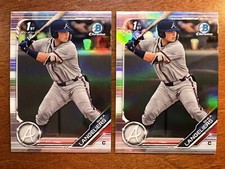 2x 2019 Bowman Chrome Draft Shea Langeliers 1st Refractor Lot #BDC-67 - Braves