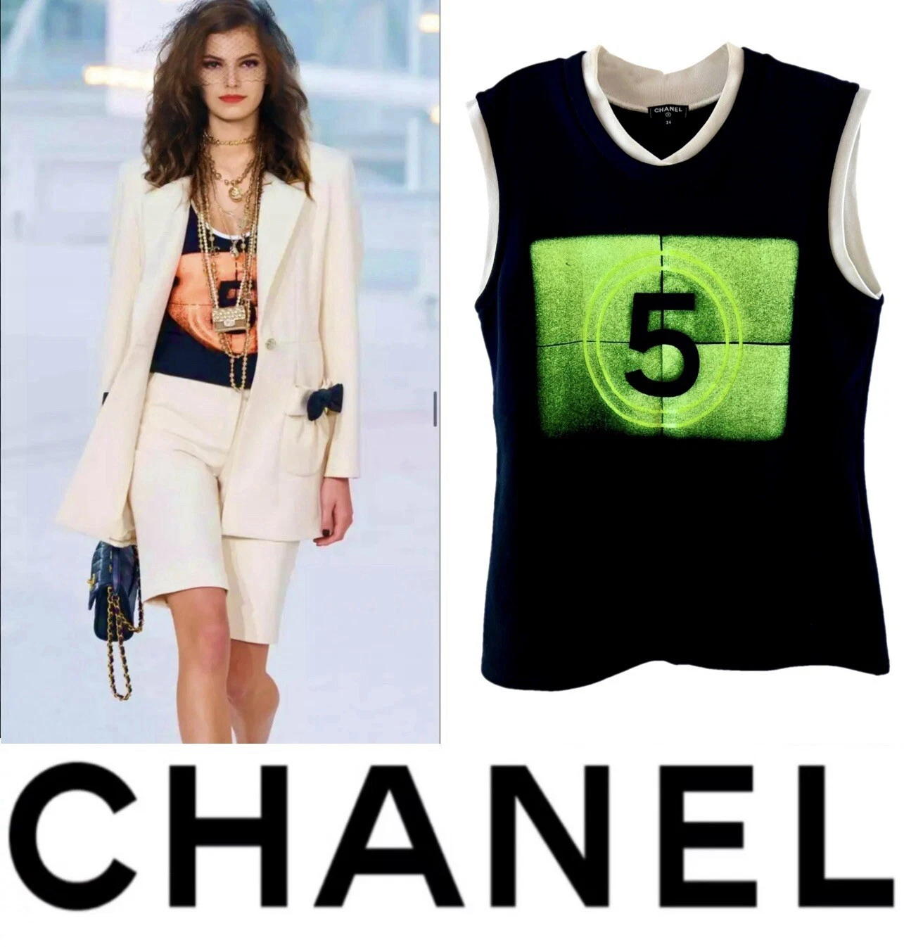 Maglione Top Nuovo Chanel 2020 2021 Nero Verde 34 36 38 2 4 6 Camicia Giacca 21 S M