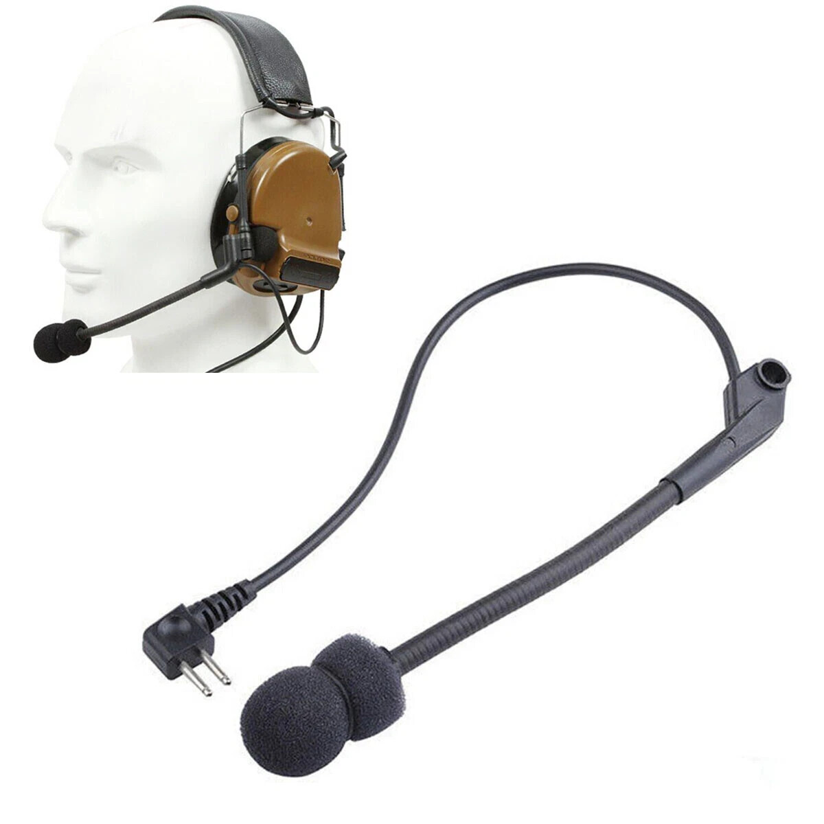 2Pin Z Tactical Microphone Mic for Comtac II H50 Noise Reduction