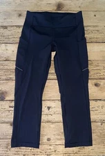 lululemon Speed Up Crop 21" with side pockets black size 6