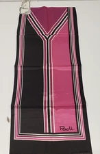Vintage Paoli Scarf Purple/Pink & Black, Comes w/ Original Tag