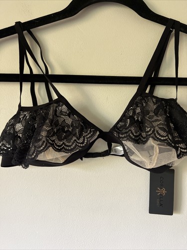 Cosabella Women's Montmartre Naughty Soft Bra size L Sexy Black Lace Lingerie - Picture 3 of 8