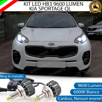ELM KIT FULL LED HB3 9005 CANBUS 360° KIA SPORTAGE QL 9600 LUMEN 6000K BIANCO