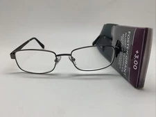 E119  Foster Grant MANNING GUN Men's Reading Glasses +3.00 READERS RUBBER TEMPLE