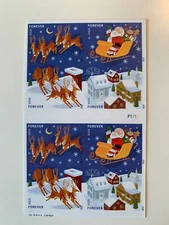 US Stamps SC# 4715c Santa  & Reindeer 45c (forever) Imperf blk of 16 MNH 2012