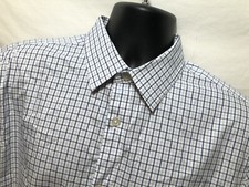 Banana Republic Classic Fit Shirt Mens Sz 16 16 1/2 Cotton Non Iron White Plaid