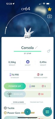 Galarian Corsola - Non Lucido - Pok&eacute;mon Go - Account Android/iOS