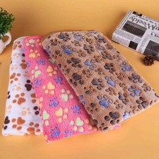30x20in Coral Velvet Paw Print Blanket Cat  Dog Cover, Blanket, Mat, Mattress