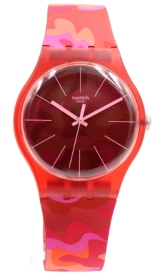 New Swiss Swatch Originals Essentials CAMOUFLASH Red  display picture 2