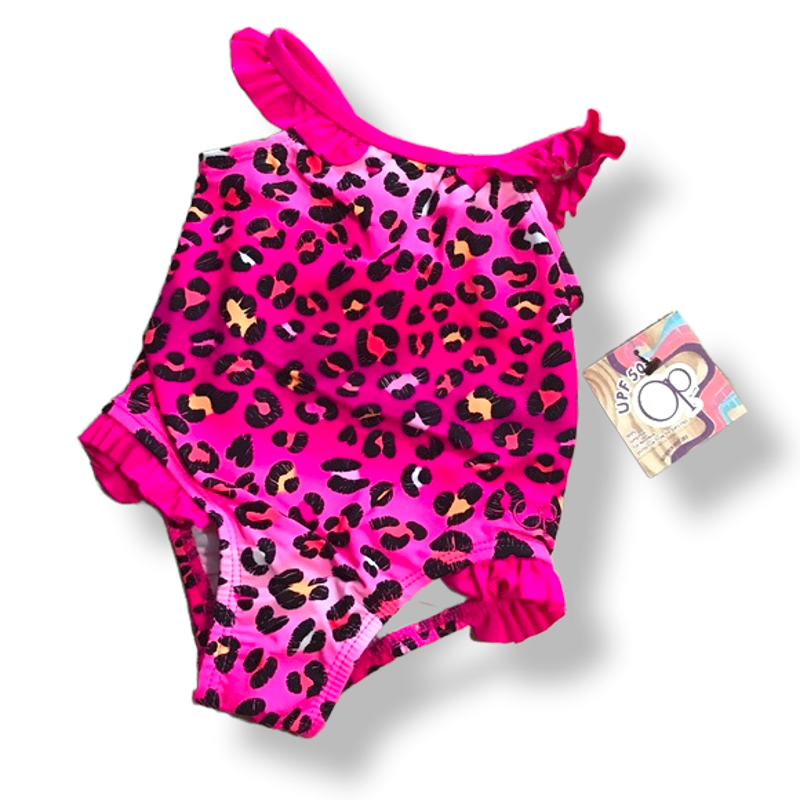 pink leopard print swimsuit one piece