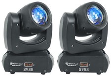 2 Rockville Rock Beam DC DJ Club Stage Pro Moving Head Lights 8 Gobos 18 Prisms