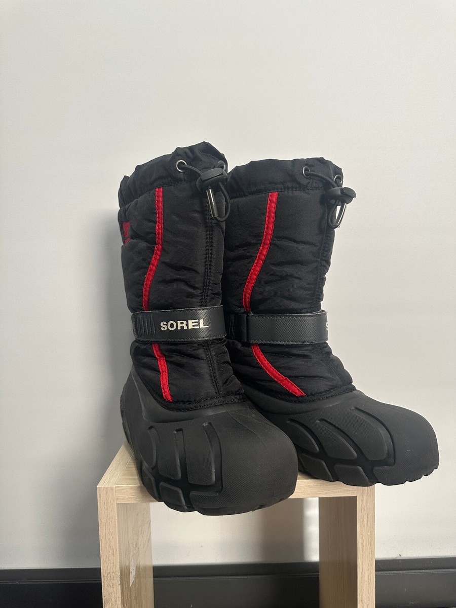 Sorel Lined Black With Red Winter Boots Sz 4 | eBay display picture 2