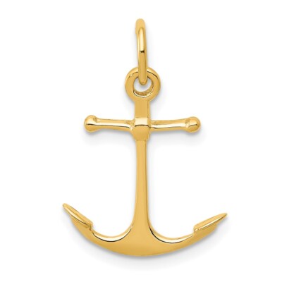 14k Gelbgold 3D Anker Charm Anhänger Geschenk für Mutter
